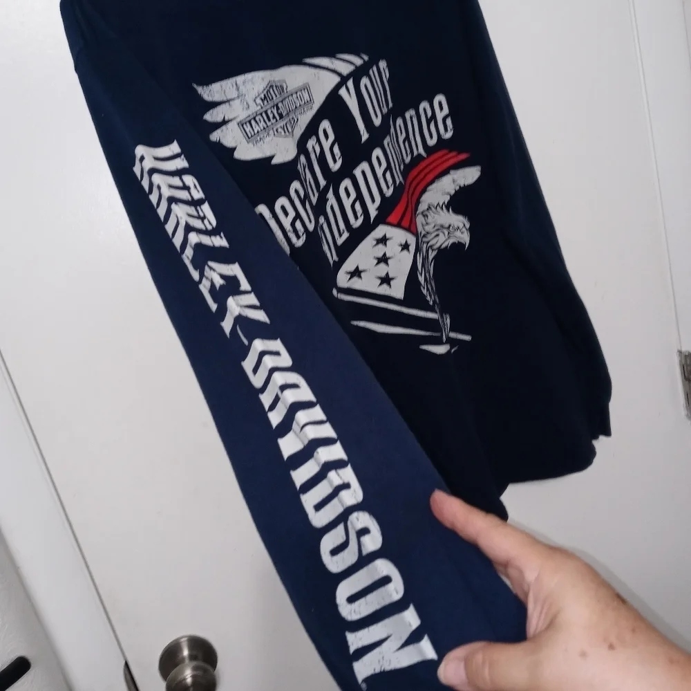 Harley-davidson long sleeve DECLARE YOUR INDEPENDENCE T Shirt Double sided